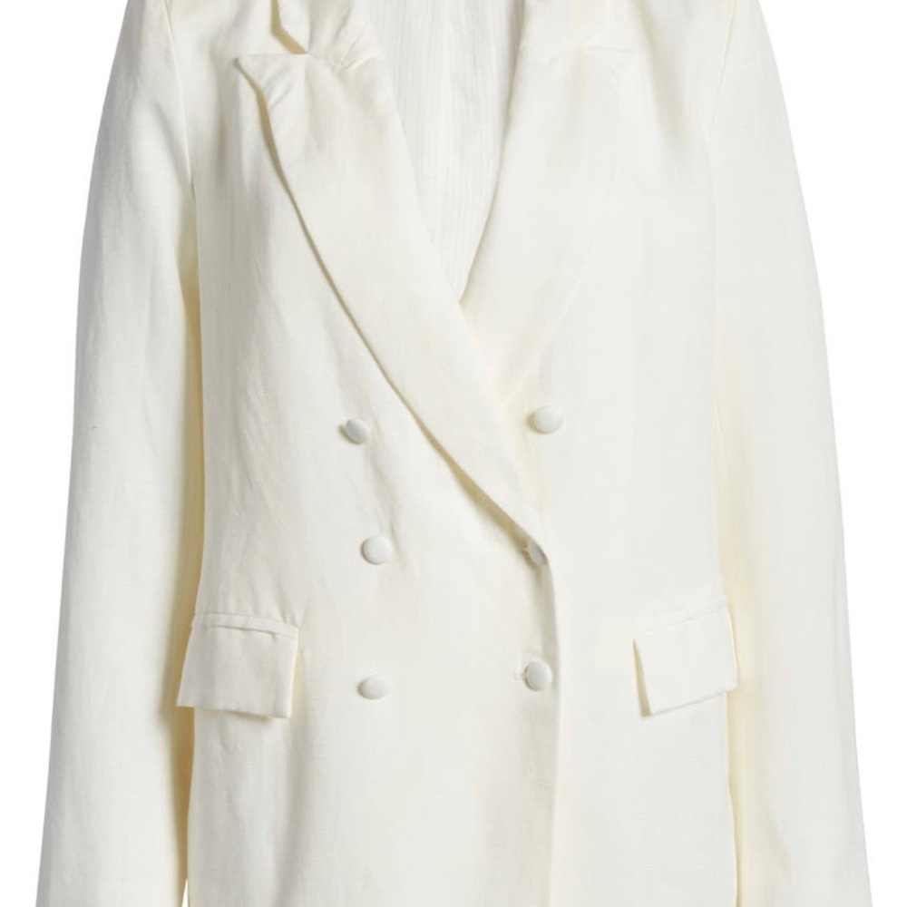 Vici women linin blazer size Large cream color - Picture 3 of 7